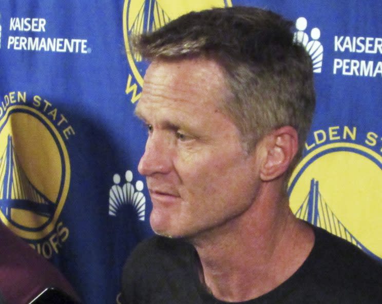 Steve Kerr is not certain whether he'll return to coach the Warriors in these playoffs. (AP)