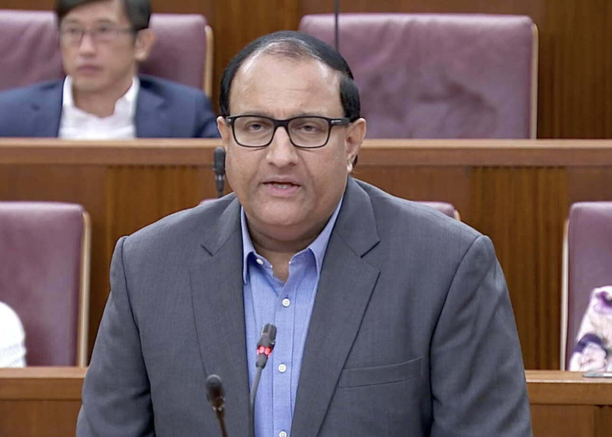 Minister for Communications and Information S Iswaran. (PHOTO: Parliament screencap)