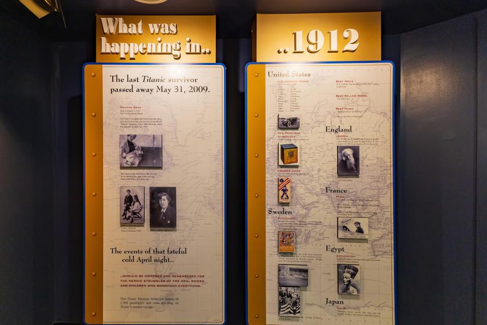 A historical exhibit at the Titanic Museum Attraction