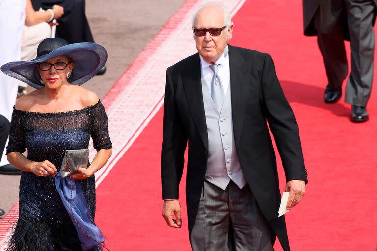 Marina Doria y Víctor Manuel, en el casamiento del príncipe Alberto II, en Mónaco. (Sylvain Lefevre/Getty Images)