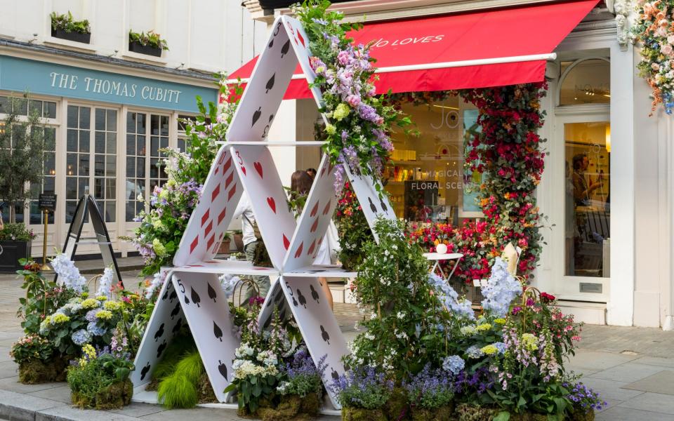 One of the floral displays on Elizabeth Street