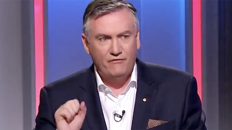 Eddie McGuire, pictured here discussing the AFL's plans to restart the 2020 season.