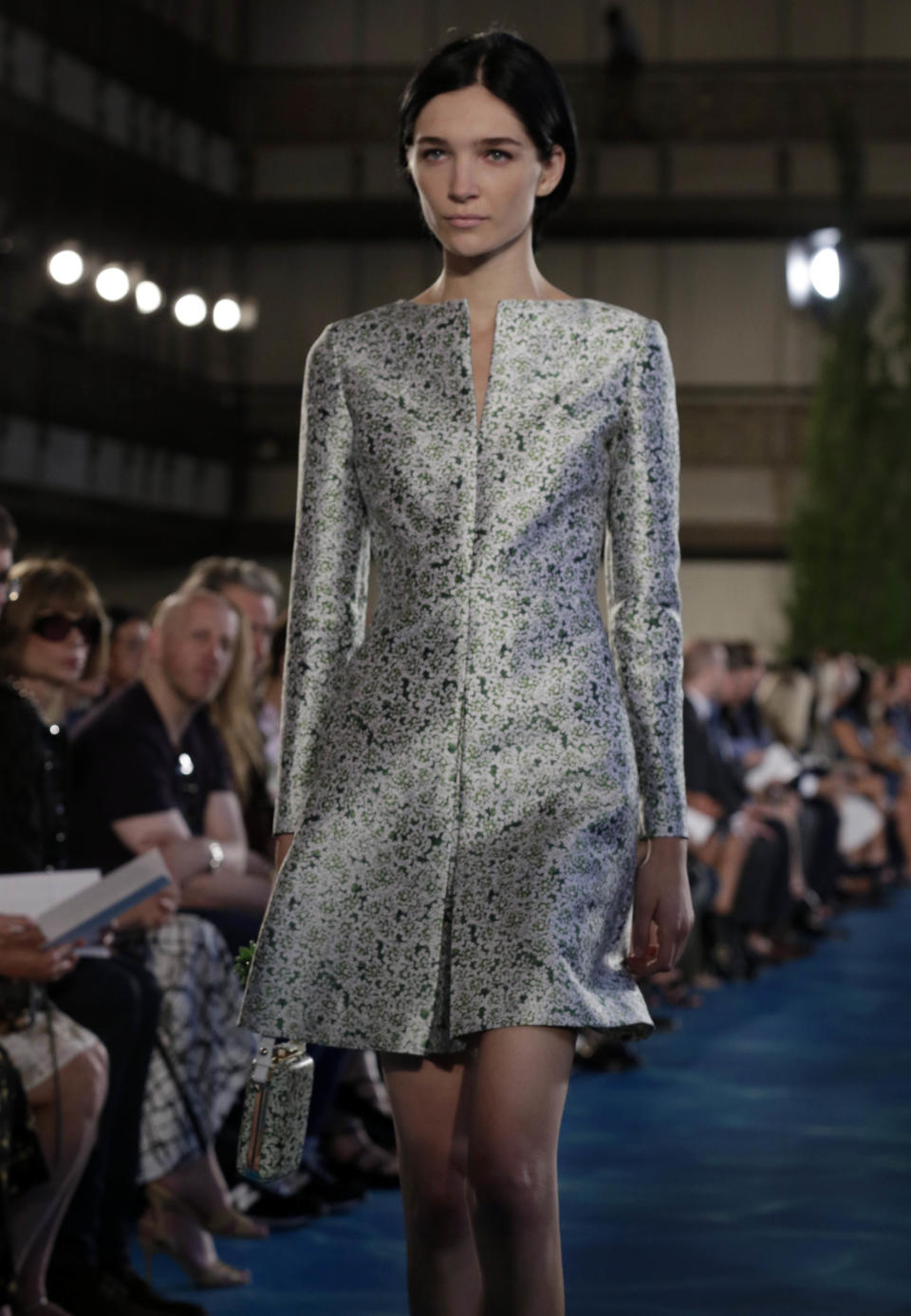 The Tory Burch Spring 2014 collection is modeled during Fashion Week in New York, Tuesday, Sept. 10, 2013. (AP Photo/Richard Drew)