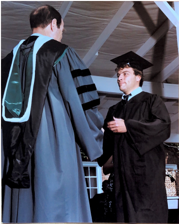 Jay Lanni, now 60, seen during his graduation from Dartmouth College.