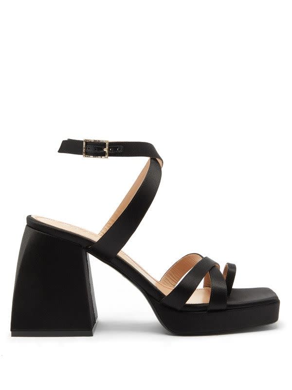 Bullia platform-sole satin-faced leather sandals