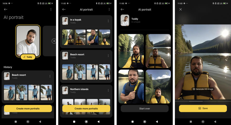 Xiaomi 14 AI Portrait generation screenshots results
