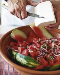 Watermelon and Arugula Salad with Walnuts