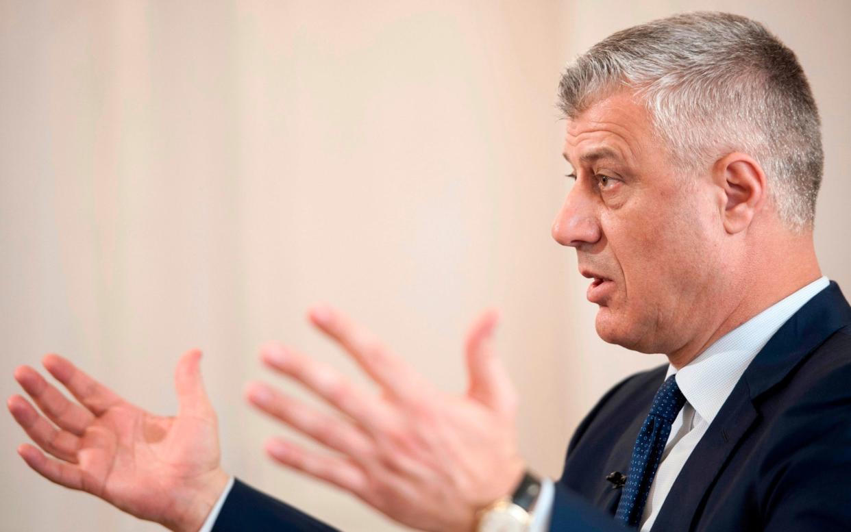 Kosovo's President Hashim Thaci has said a land swap would not amount to ethnic cleansing  - AFP