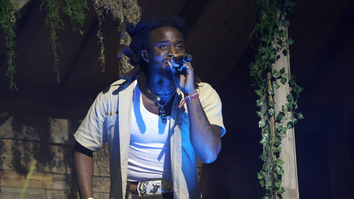 Shaboozey performs with Diplo at the Palomino Stage during the 2024 Stagecoach Festival at Empire Polo Club on April 27, 2024 in Indio, California. (Photo by Frazer Harrison/Getty Images for Stagecoach)