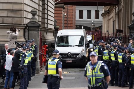 George Pell departs the Supreme Court of Victoria, Melbourne, Australia