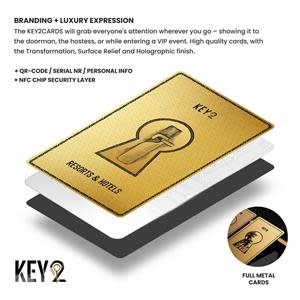 The Key2 Physical Card transcends conventional expectations with its luxurious design featuring holograms and metal, redefining the standards of elegance and sophistication.