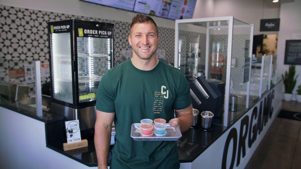 Clean Juice®, the first and only USDA-certified organic juice and food bar franchise, announced today the opening of celebrated athlete, philanthropist, author and speaker Tim Tebow's second Clean Juice store just off campus from the University of Florida in Gainesville, where Tebow soared to legendary status, winning a Heisman Trophy and two National Championships as the star quarterback for the Florida Gators.