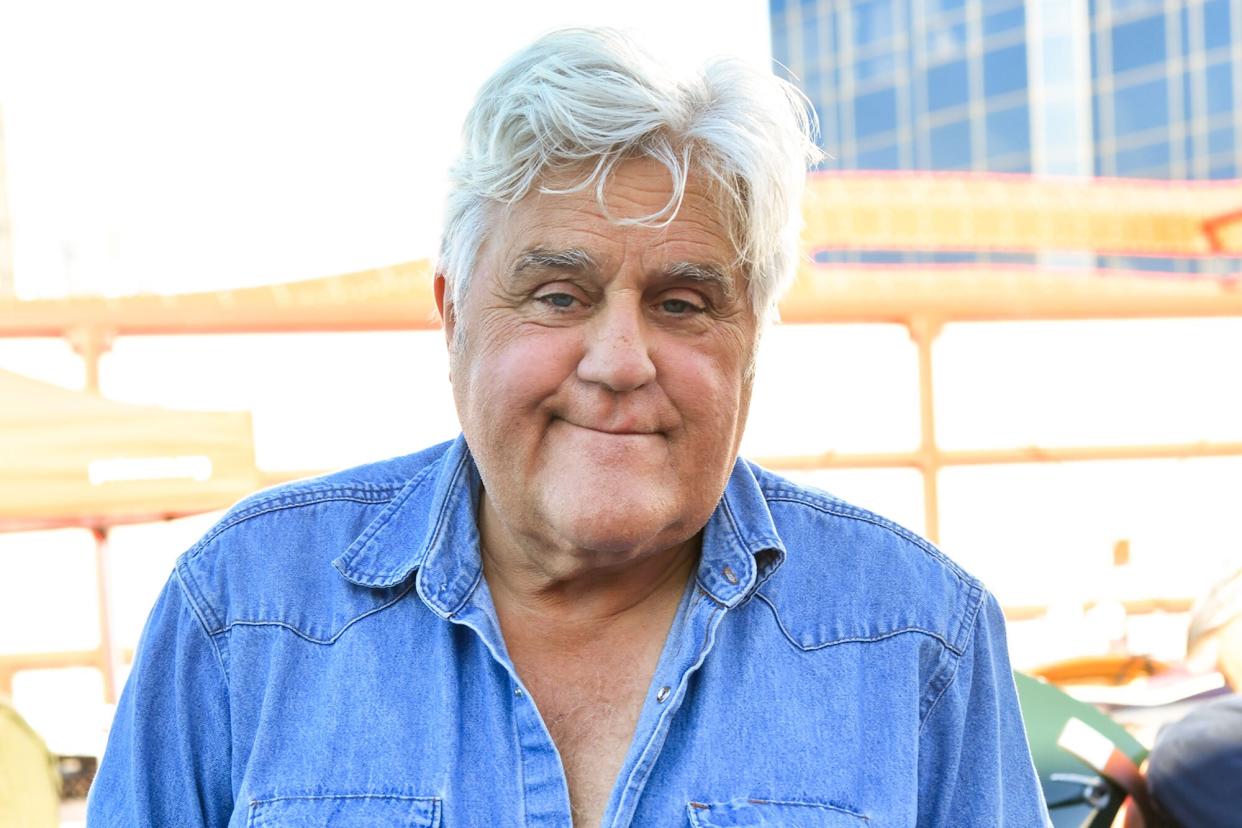 Jay Leno poses for portrait at BritWeek's Luxury Car Rally Co-Hosted By The Petersen Automotive Museum at Petersen Automotive Museum on November 14, 2021 in Los Angeles, California. (Photo by Rodin Eckenroth/Getty Images)