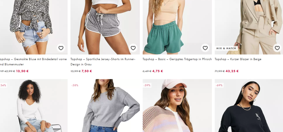 Auf ASOS gibt es jetzt für kurze Zeit stark reduzierte Mode. (Foto:ASOS)