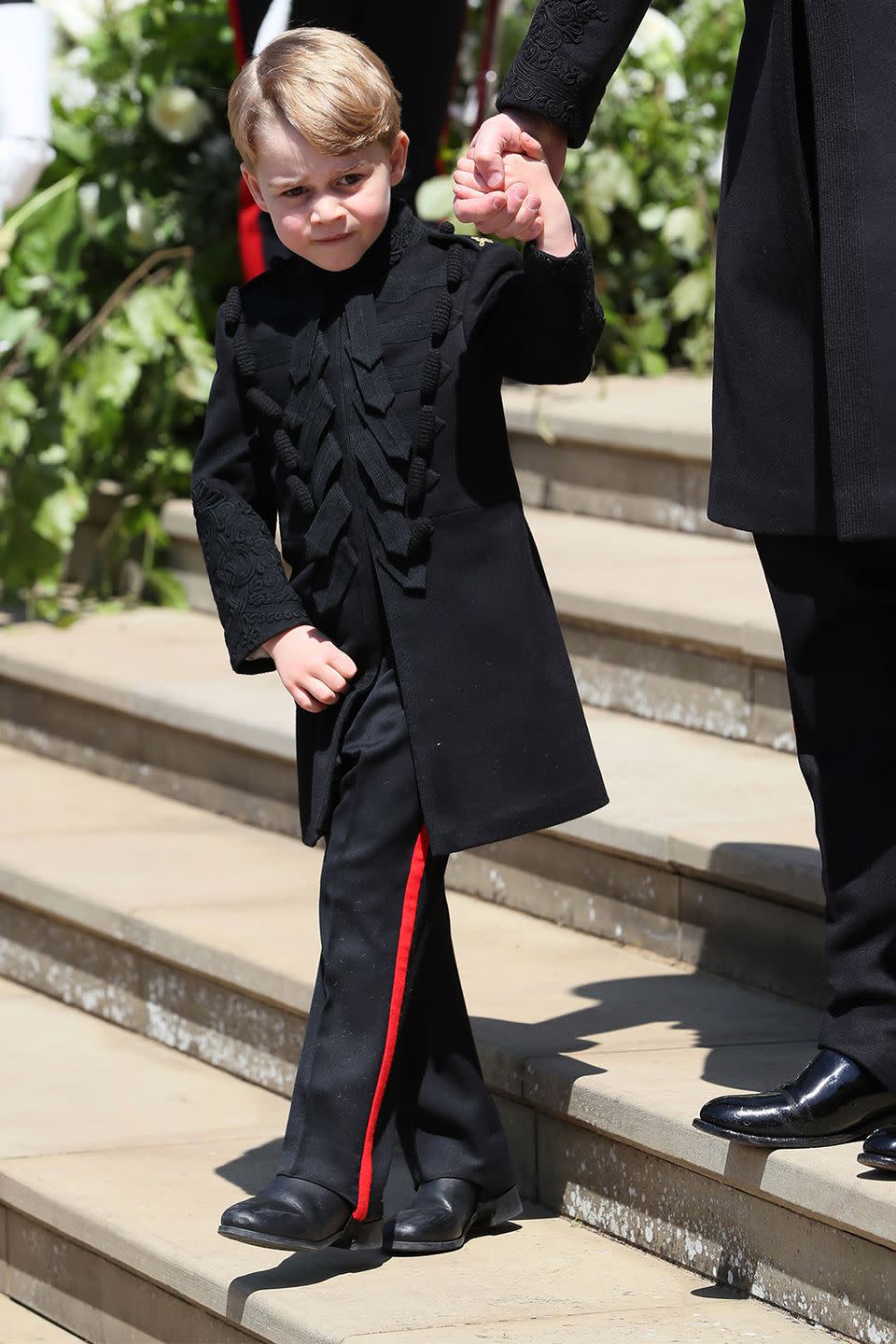 <p>Quite possibly the weirdest royal family rule is that boys are expected to wear shorts at all times (yup, even through England’s harsh winter climate). George made his <a href="https://www.marieclaire.com/fashion/a20870363/prince-george-wears-pants-royal-wedding/" rel="nofollow noopener" target="_blank" data-ylk="slk:first-ever debut in pants;elm:context_link;itc:0;sec:content-canvas" class="link ">first-ever debut in pants</a> at Harry and Meghan’s wedding.<br></p>