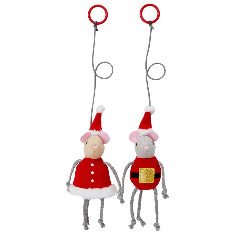 Product photo of a Santa & Mrs. Claus Bouncy Mouse Cat Toy