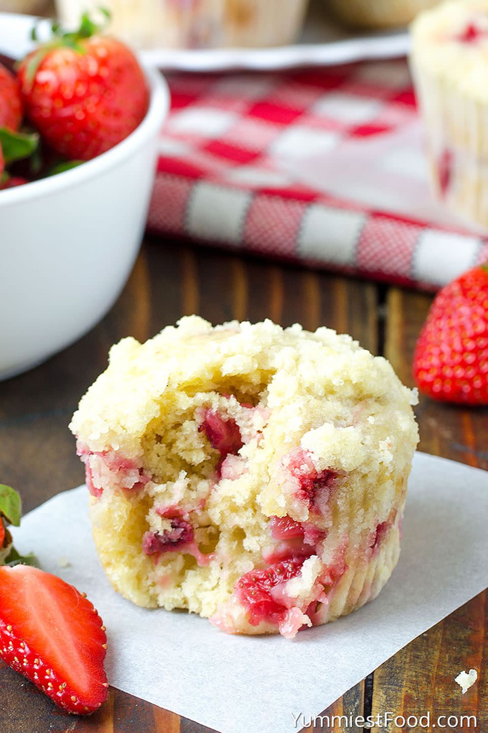 Strawberry Coffee Cake Muffins