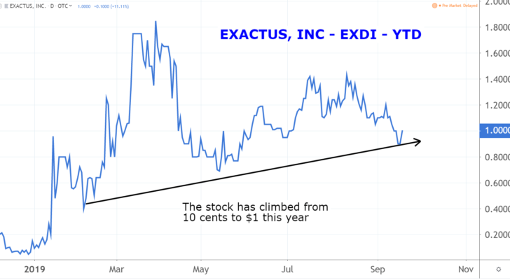 Marijuana Penny Stocks: Exactus (EXDI)