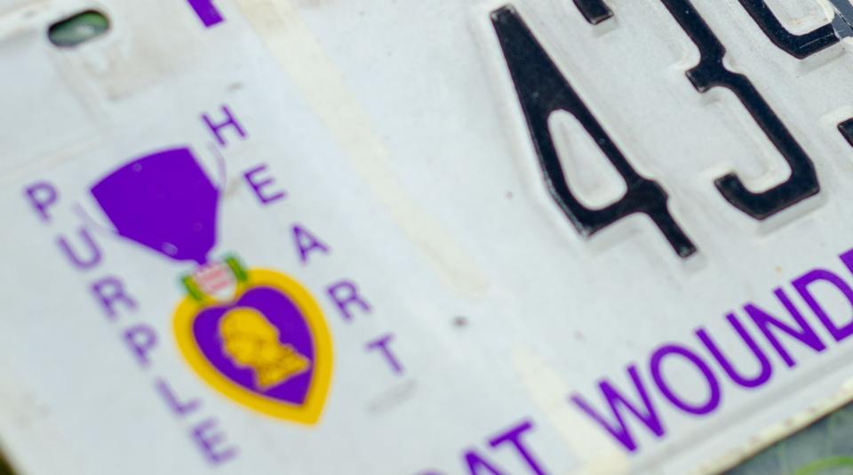 Purple Heart license plate