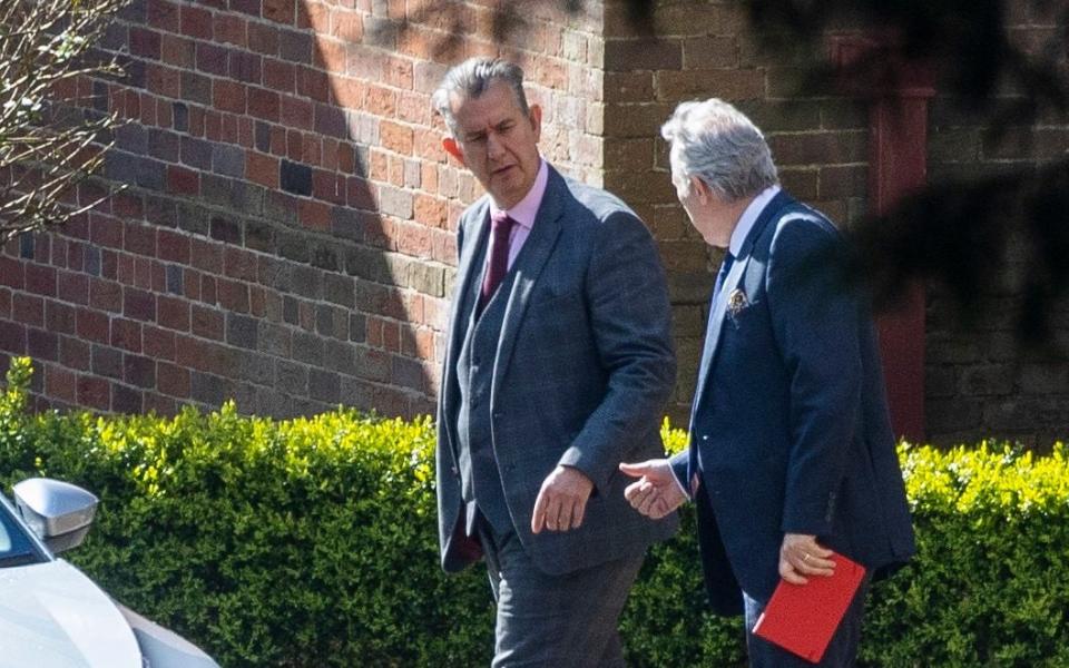 Edwin Poots leaving Stormont House in Belfast after a meeting with Secretary of State for Northern Ireland Brandon Lewis - Liam McBurney/PA Wire