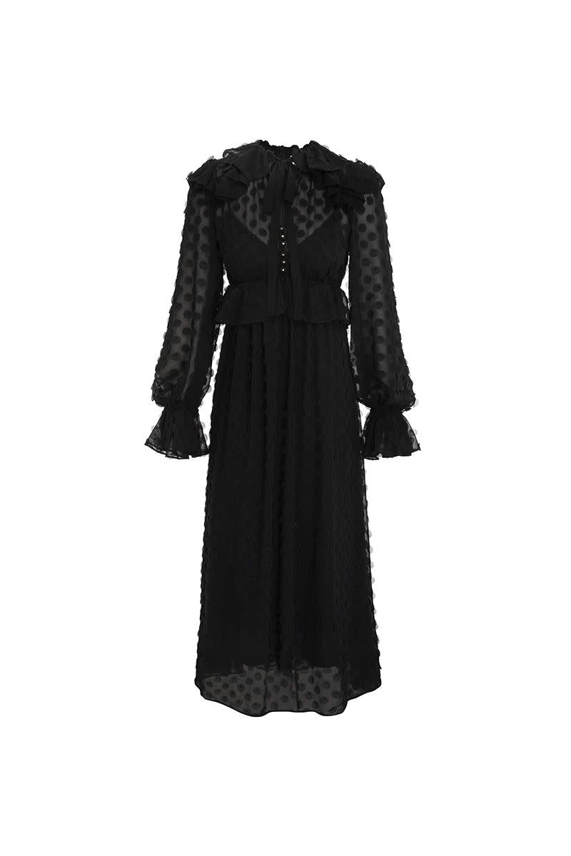 Zimmermann Textured Black Midi Dress