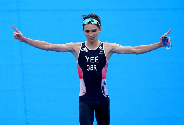 Alex Yee celebrates his Olympic silver medal in Tokyo