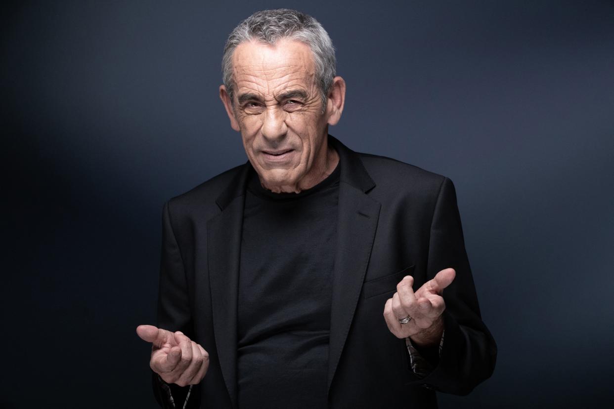 French TV host Thierry Ardisson poses during a photo session in Paris on April 20, 2022. (Photo by JOEL SAGET / AFP) (Photo by JOEL SAGET/AFP via Getty Images)