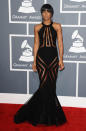 <b>Kelly Rowland </b><br><br>The former X Factor judge left little to the imagination in this Georges Chakra SS13 Couture gown with sheer panels.