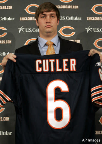 Jay Cutler looks thrilled to be playing for the Bears
