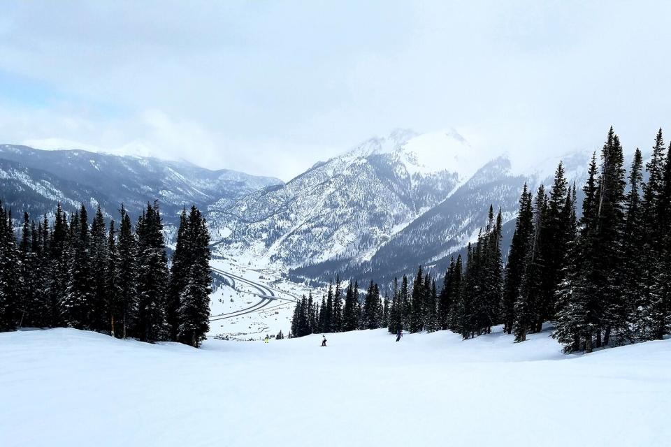 Colorado Rockies Scenery, skiing Patrol Chute in Copper Mountain, Colorado