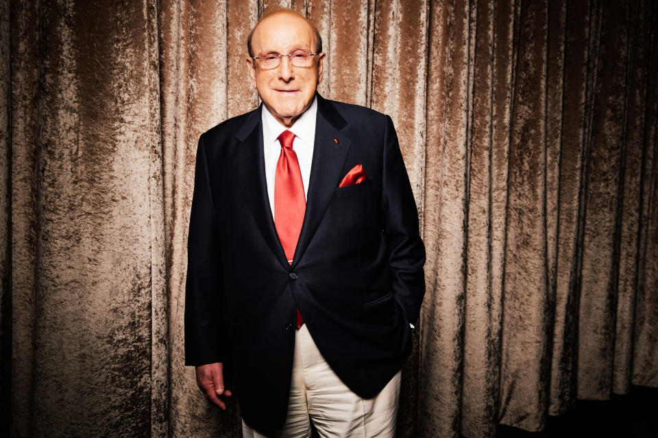 Clive Davis, chief creative officer of Sony Music, poses at The Beverly Hilton during press day on Thursday, January 23, 2014, in Beverly Hills, Calif. Singer-actress Jennifer Hudson will be performing at Davis' annual pre-Grammy gala on Saturday, Jan. 25, 2014, in Los Angeles. (Photo by Casey Curry/Invision/AP)