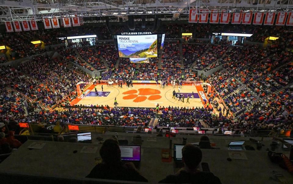 An overall view of Littlejohn Coliseum