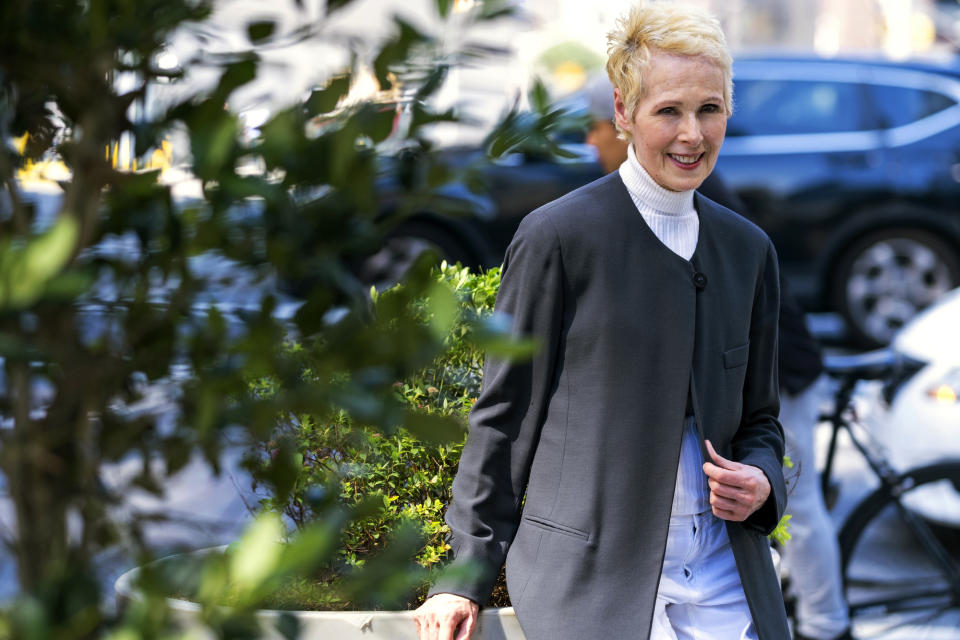 E. Jean Carroll is photographed, Sunday, June 23, 2019, in New York. Carroll, a New York-based advice columnist, claims Donald Trump sexually assaulted her in a dressing room at a Manhattan department store in the mid-1990s. Trump denies knowing Carroll. (AP Photo/Craig Ruttle)