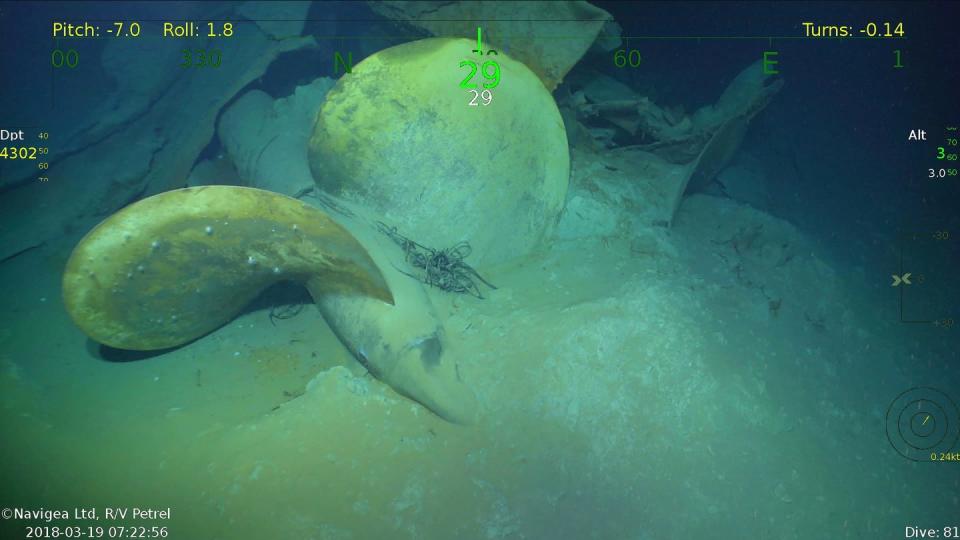 Nach Torpedotreffer eines japanischen U-Boots sank die «USS Juneau» innerhalb einer Minute. Mehr als 680 Mann fanden den Tod. Foto: Paul Allen/AP