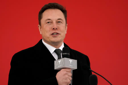 Imagen de archivo del CEO de Tela, Elon Musk, durante una ceromonia en Shanghái, China, Enero 7, 2019. REUTERS/Aly Song/