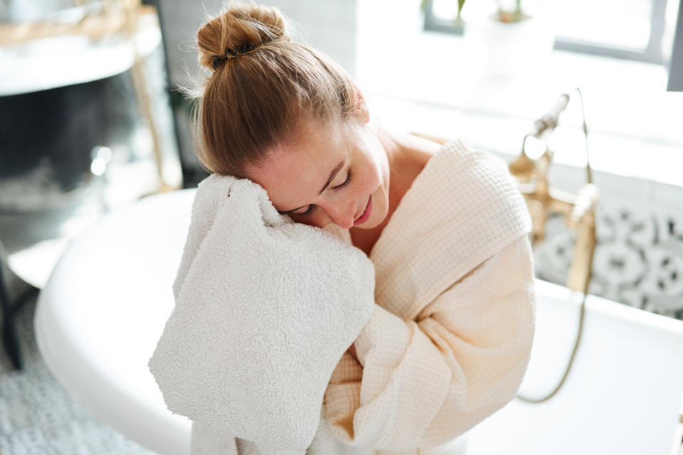 woman after shower