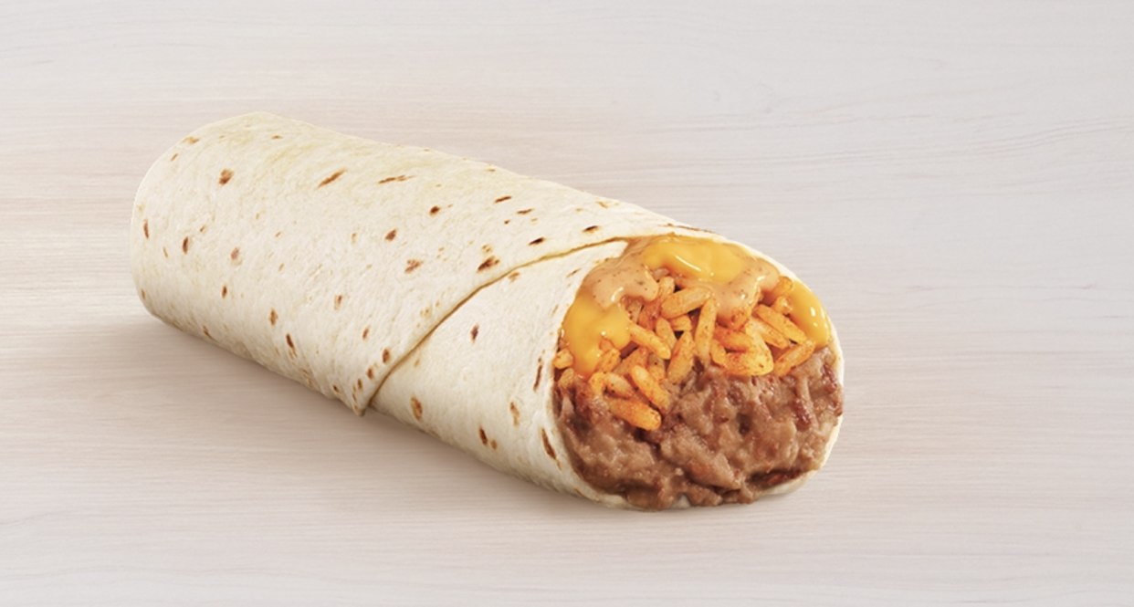 Cheesy Bean and Rice Burrito