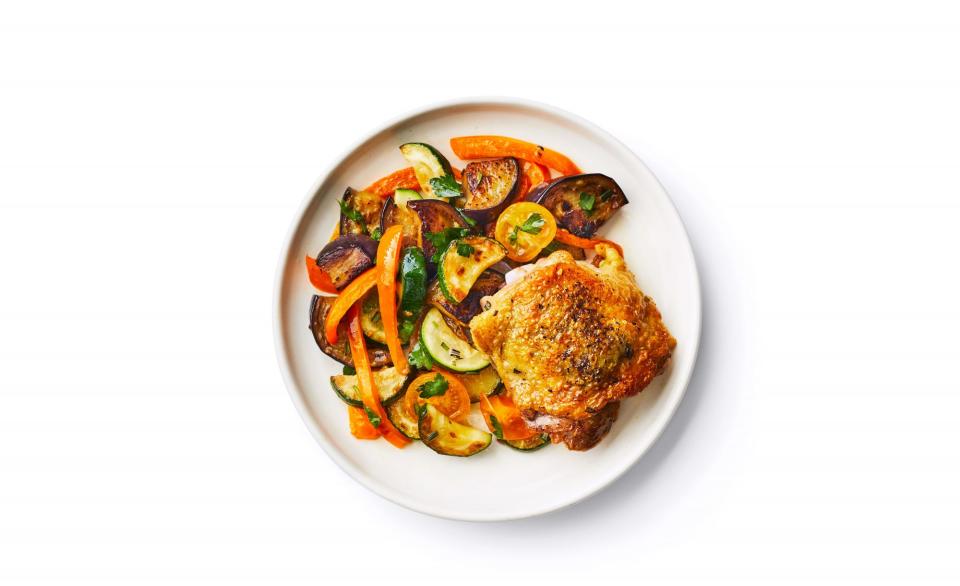 Rosemary Chicken Thighs With Summer Vegetables