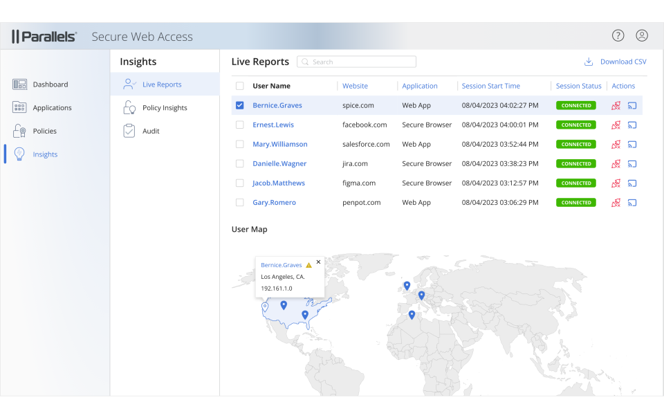 Admins can manage users with ease, gaining valuable insights through live reports and audits.