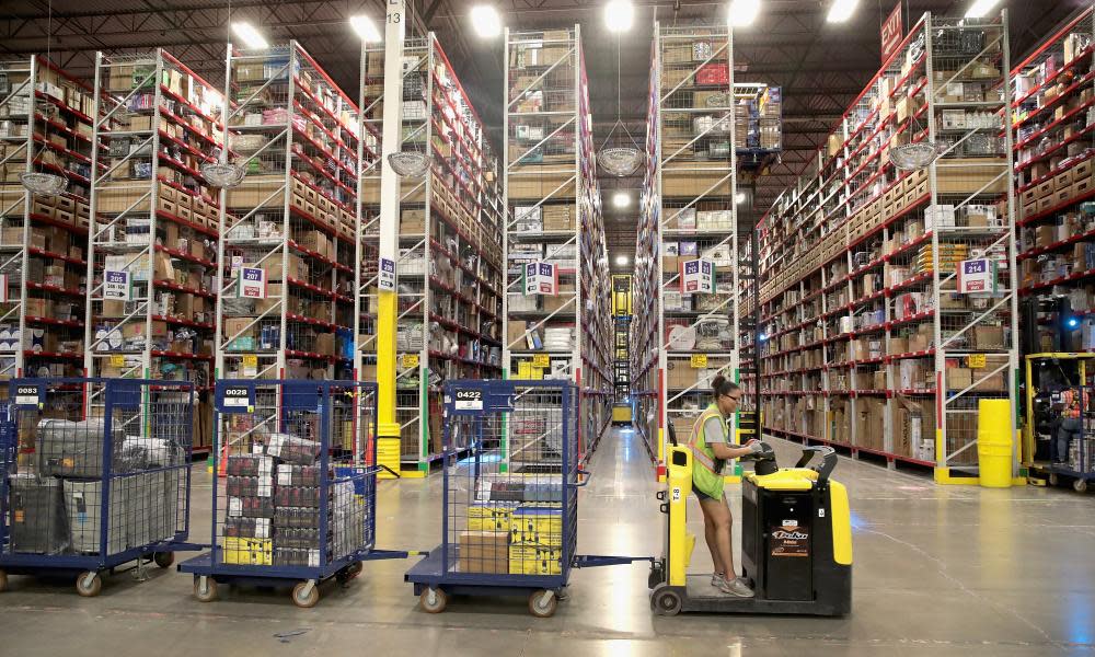 The Amazon fulfillment center in Romeoville, Illinois