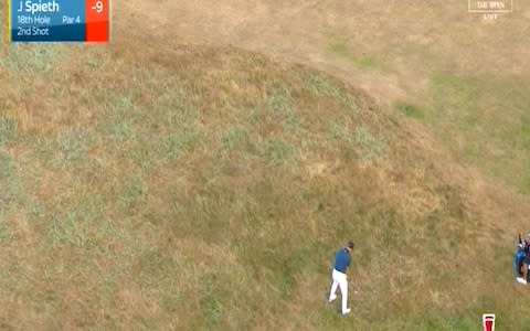 Spieth on the 18th - Credit: Sky