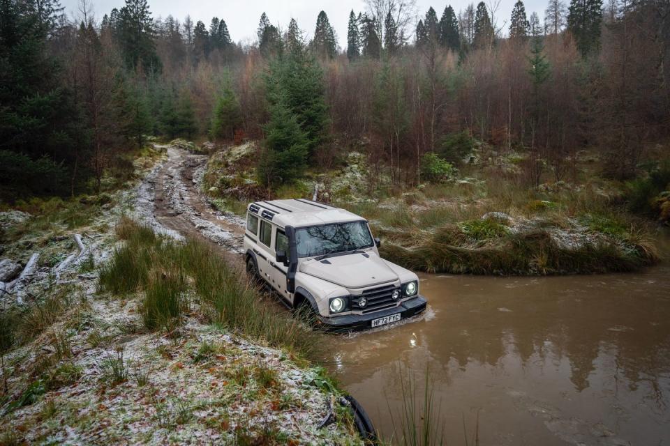 ineos grenadier off road drive in scotland