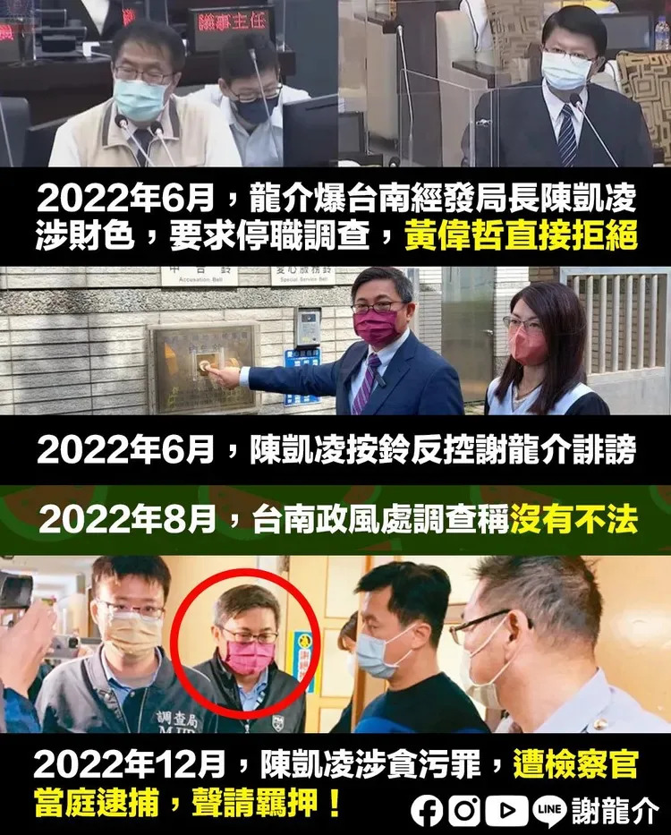陳凱凌前年6月遭前市議員謝龍介踢爆涉貪。謝龍介提供