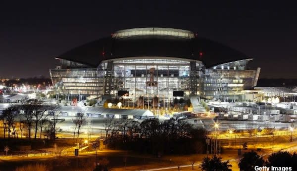 Cowboys Stadium in Arlington, which has hosted a series of top drawing Texas state title games — Getty