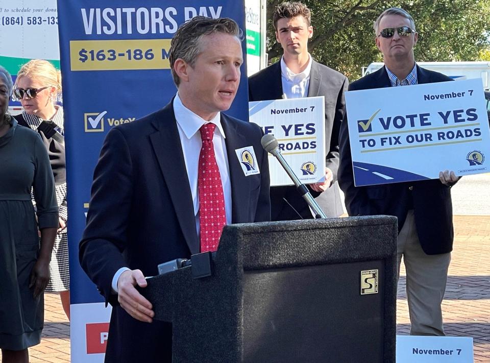 Allen Smith, president and CEO of OneSpartanburg, Inc., said the condition of roads is an important factor in economic development growth in Spartanburg County, Wednesday, Oct. 18.