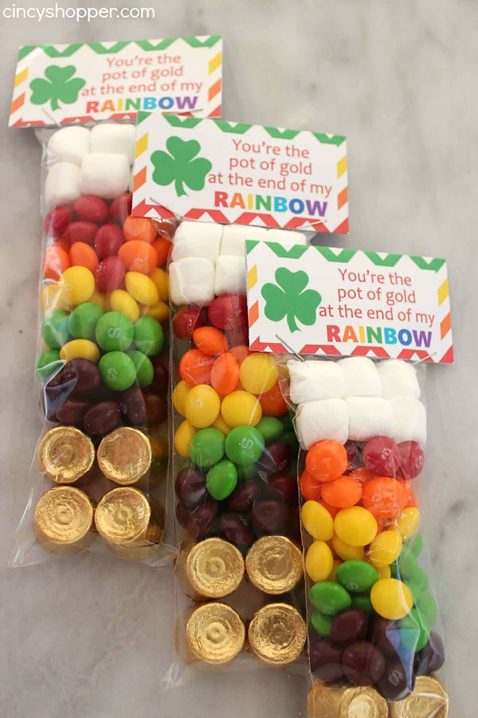 21) Rainbow Skittle Treat Bags