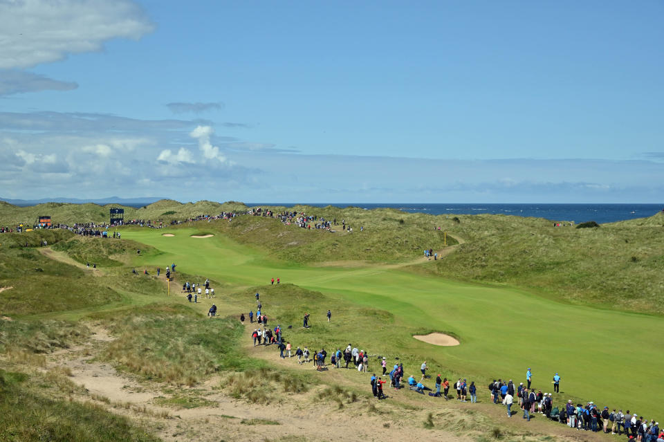 El séptimo hoyo durante la tercera ronda del Open Championship en Royal Portrush Golf Club – Dunluce Course.  (Foto: Steve Flynn-USA TODAY Sports)