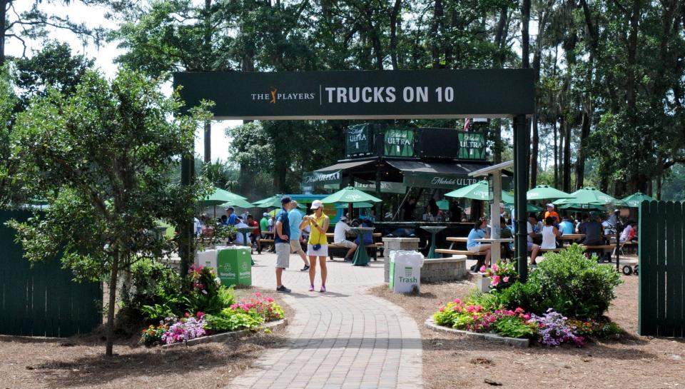 "Trucks on 10," a food venue at The Players located near the 10th hole, provides a variety of food truck options during the week of the tournament.