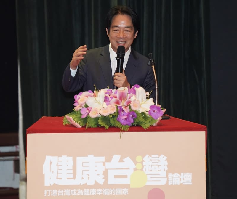「健康台灣全國論壇」27日在台北榮民總醫院舉行， 民進黨主席、總統當選人賴清德（圖）出席致詞。 （中央社）