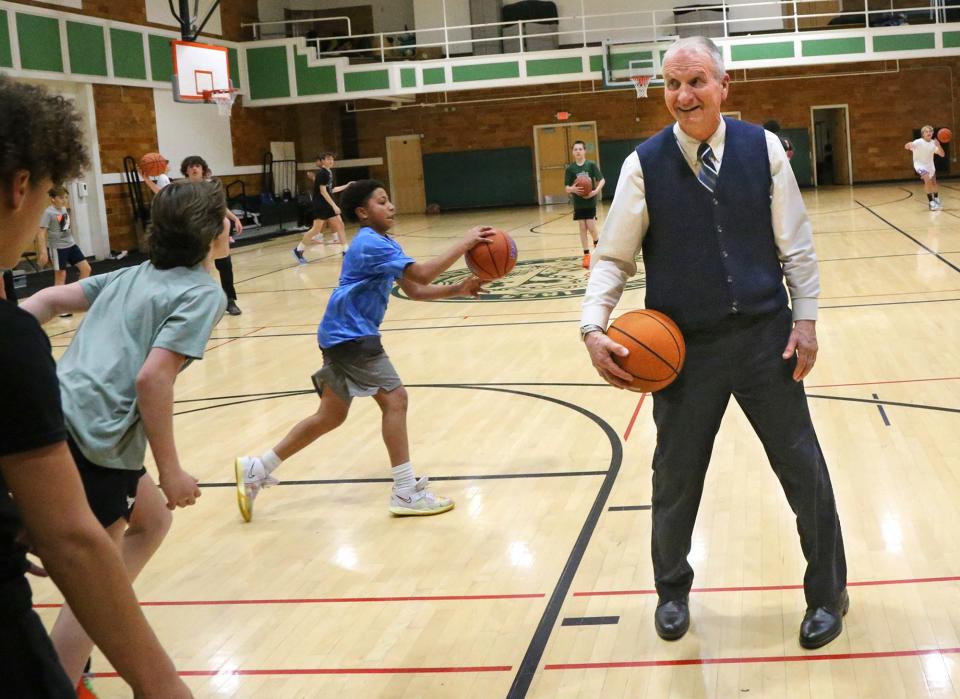 Gary Bannon, Dover's recreation director, is retiring this spring after 34 years of working for the city. Bannon has helped make many positive changes for the community as he joins in for a bit of fun during open rec March 6, 2024.